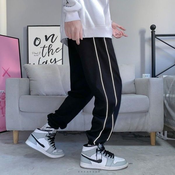 

mens pants trackpants fashion hip hop fitness streetwear trousers women sports jogger pants loose sweatpants, Black