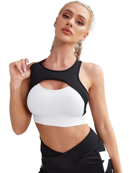 

combo cut out light support sports bra s6jy#, Gray