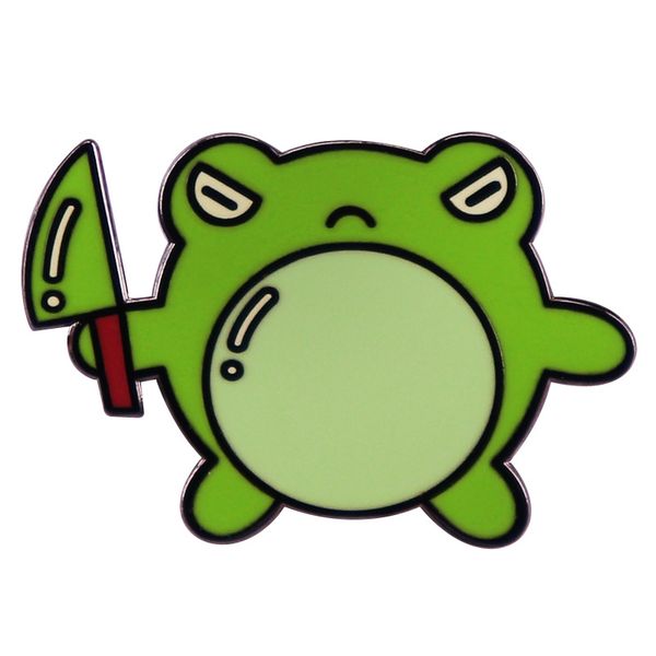 

frog knife brooch clothes hat brooch metal accessories gift, Blue