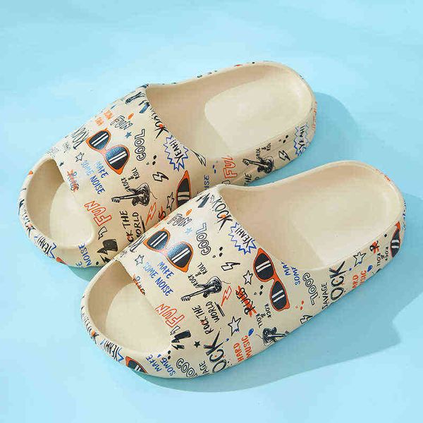 

new fashion waterproof coconut stepping feces thickening outdoor cartoon bathroom eva ladies sandals t220728, Black