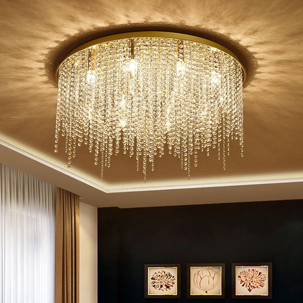 Cortinas de cristal modernas luzes de teto led led de luxo americano lâmpada pendente lâmpadas européias brilhantes 3 luminárias brancas de iluminação de Inddor Dimmable Dimmable