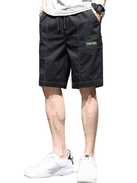 

men patch detail drawstring waist shorts k4xn#, White;black