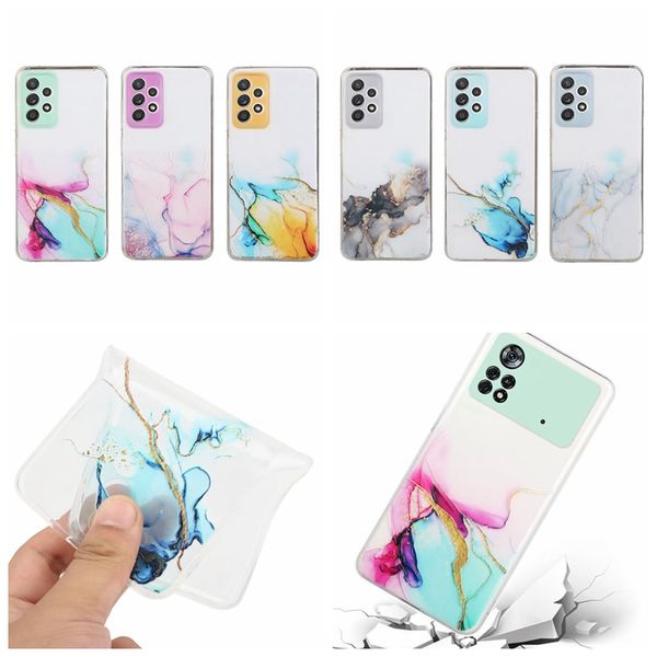 Custodie in TPU morbido in marmo per Xiaomi POCO M4 Pro 4G Redmi HM 10C K50 Pro Note 11 11S Fashion Natural Granite Rock Stone Female Clear Print Mobile antiurto Cover posteriore per telefono