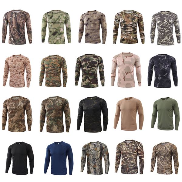 Camisetas táticas de camisa de caça ao ar livre camisa de tiro de caça ao uniforme de batalha de combate BDU Combate Camuflage camisa NO05-145