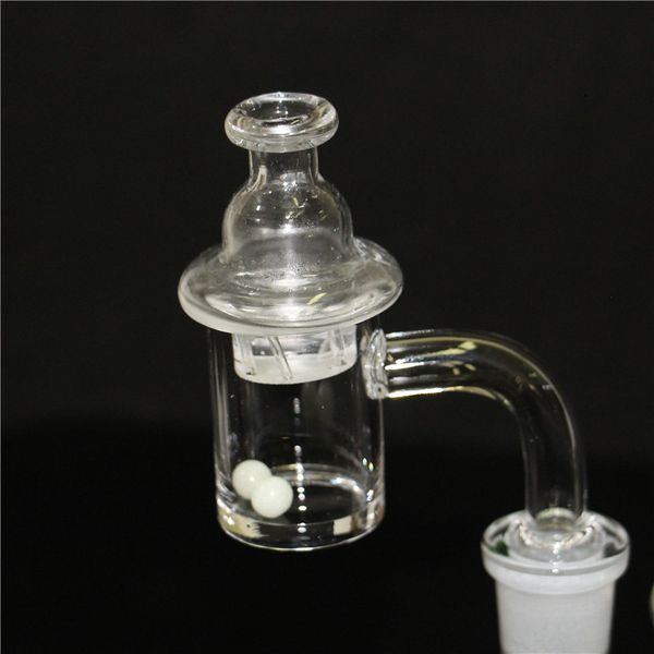 Banger de quartzo com conjunto de bola de parafuso de mármore de vidro 10 mm 14mm 18mm machos machos femininos sem costura pregos de borda chanfrada para bongs plataformas