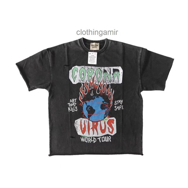 

designer t shirs 2022 gallerydep shir sogd ak vinage hole prin crew neck loose vinage shor sleeve t-shir, White;black