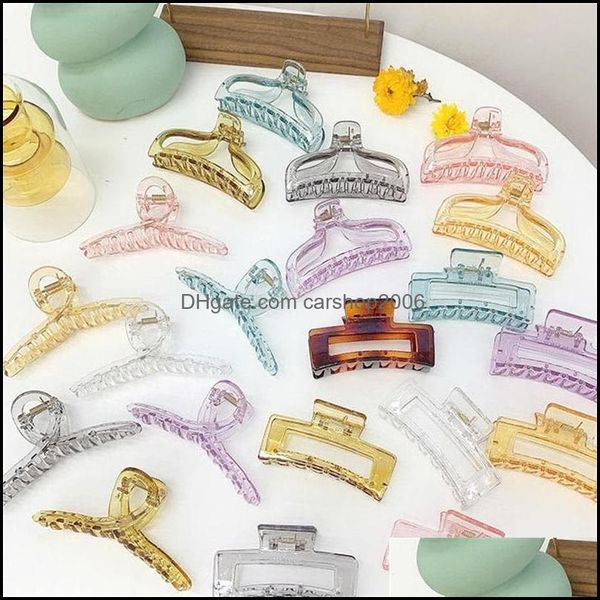 

clamps hair jewelry elegant women large claws crab clips rec acrylic resin acetate leopard geometric hairpins accessories 840 r2 drop delive, Slivery;golden