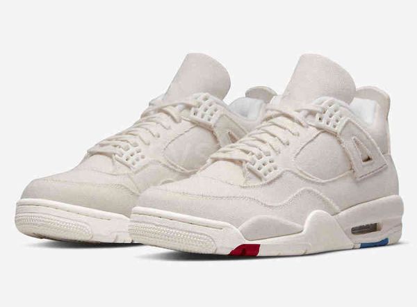 

shoes shoes&sandals release 4 wmns canvas 4s sail cement grey fire red men women sports sneakers dq4909-100