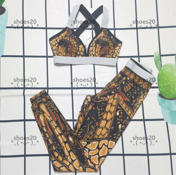 

dragon print yoga outfits quick dry sports vest pants luxury clothing fitting elastic leggings womens workout sportswear designer sportswear, White;red