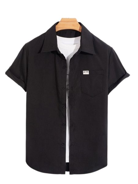 

men letter patched detail shirt without tee j3r4#, White;black