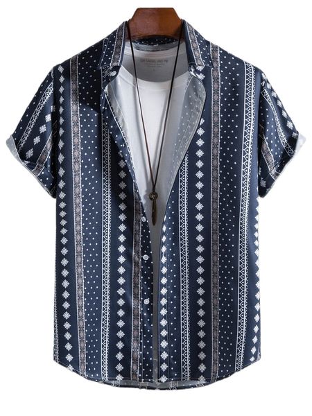 

men geo print shirt without tee q4e6#, White;black