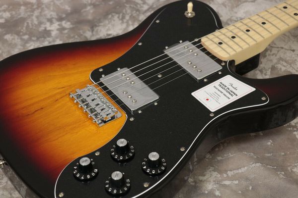 Chitarra elettrica tradizionale anni '70 Tele Deluxe Maple Sunburst a 3 colori