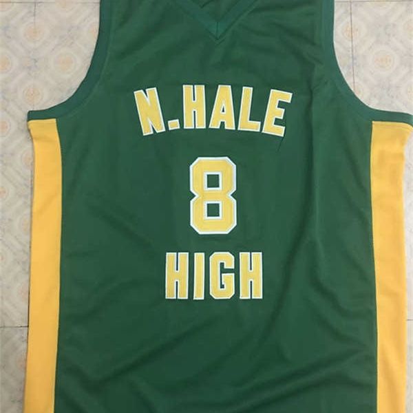 Xflsp Wiz Khalifa #8 N. Hale Mac Devin Go to High School Retro-Basketball-Trikot, bestickt, individuell genäht, mit beliebiger Nummer und Namen