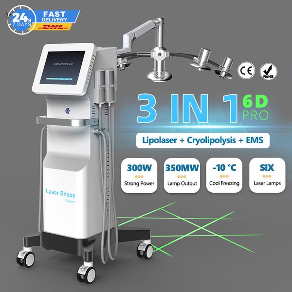 

2022 6d lipo laser red green light cryolipolysis fat e cryotherapy body shape machine