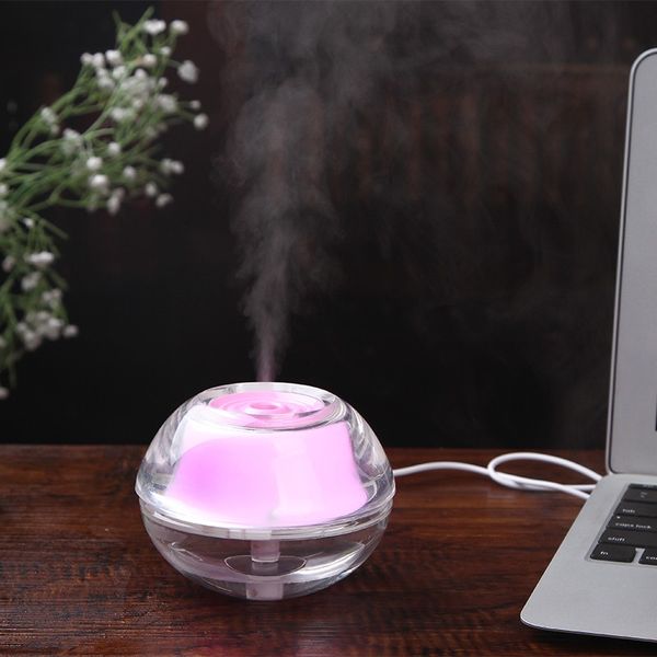 Vendita all'ingrosso Mini Desktop USB Umidificatore Diffusore D'aria Purificatore Aroma Home Crystal LED Night Light Atomizzatore