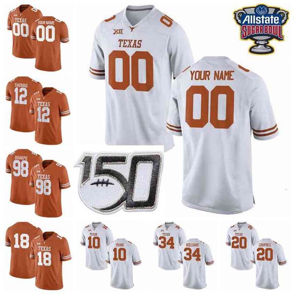 

texas longhorns college football jerseys demarvion overshown jersey kennedy lewis keondre coburn juwan mitchell b.j. foster custom stitched, Black