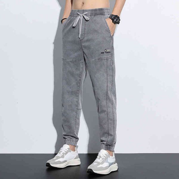 

men's pants summer men's thin casual pants imitation denim fabric 35a5, Black