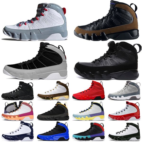 

ale jumpman 9 9s ix men basketball shoes size 40-47 olive concord racer blue chile red particle grey university gold change the world mens t
