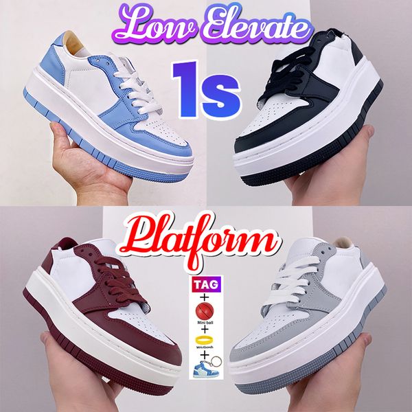 

2022 fashion 1s platform low elevate 1 casual shoes university blue black white se bred team onyx wolf grey varsity maize designer men women