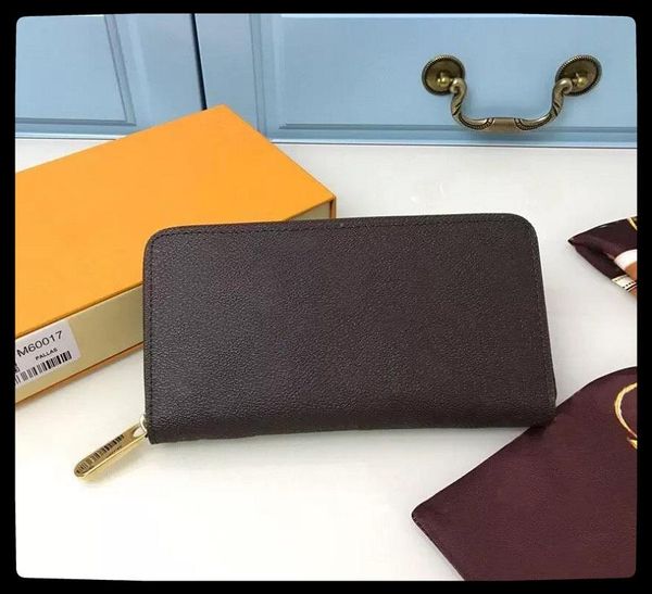 

designers leather single zipper long wallets evening bags coin purse embossed clutch wallet with box serial number 60017 aaa, Red;black