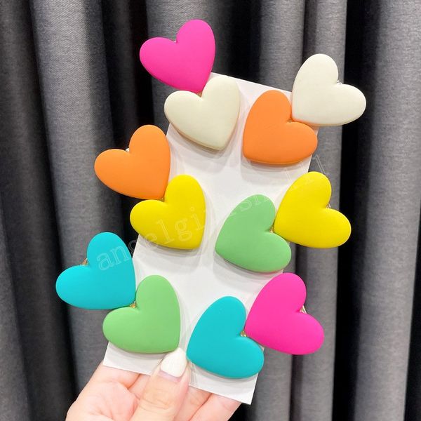 

candy-color love barrettes female summer cute hair clip korean side bangs clips girls hairpin simple hair accessories, Slivery;white