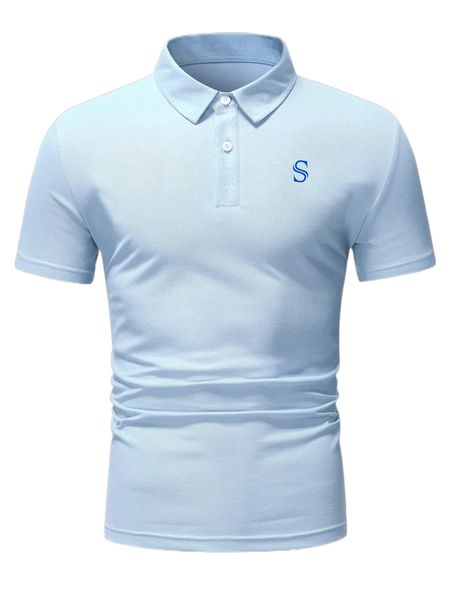 

men letter graphic half button polo shirt x0go#, White;black