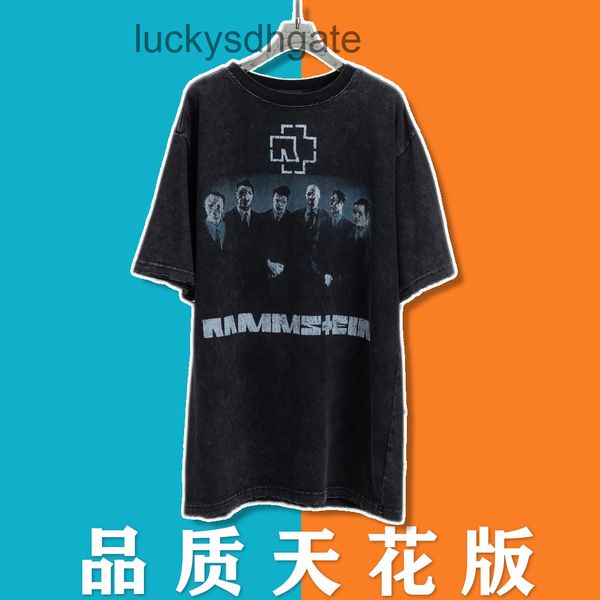 

designer bal t shirt and shirts [correct version]240g paris german chariot portrait b printed hole men's women's short sleeve fami, Black