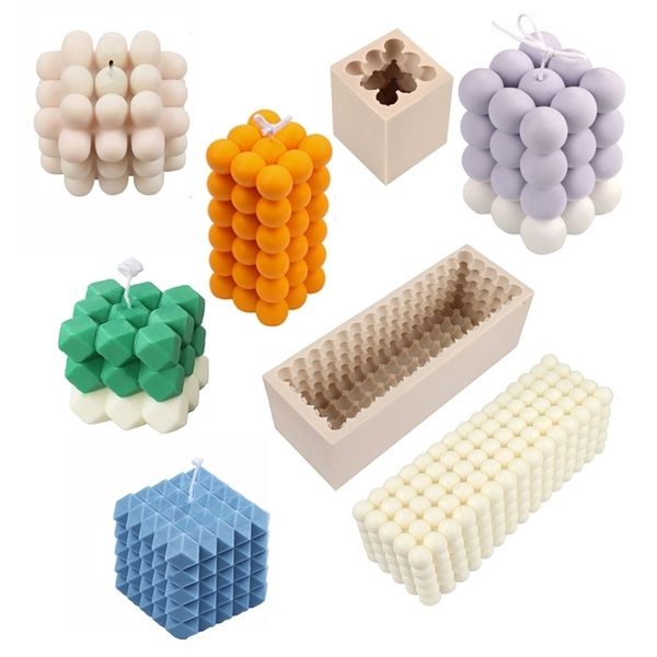 Многочисленная силиконовая силиконовая высококачественная пузырька кубика кубика смолы мыло для выпечки формы ароматерапия свеча штукатурка 220629