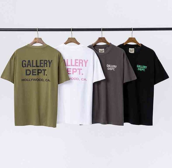 

t-shirt gary dept classic letter slogan printed round neck short sleeve casual trend men's and women's, White;black