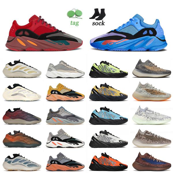 

2022 new arrival kanye 700 v2 v3 running shoes hi-res blue red size 12 cloud white bright cyan cream vanta sneakers trainers boost yeezy 380