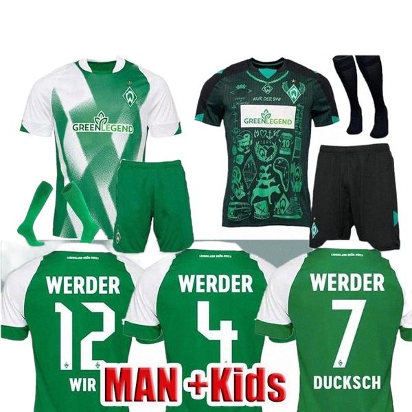 

22 23 werder bremen special soccer jersey marvin ducksch leonardo bittencourt black green 21 22 23 friedl pieper football shirts thailand qu, Black;yellow