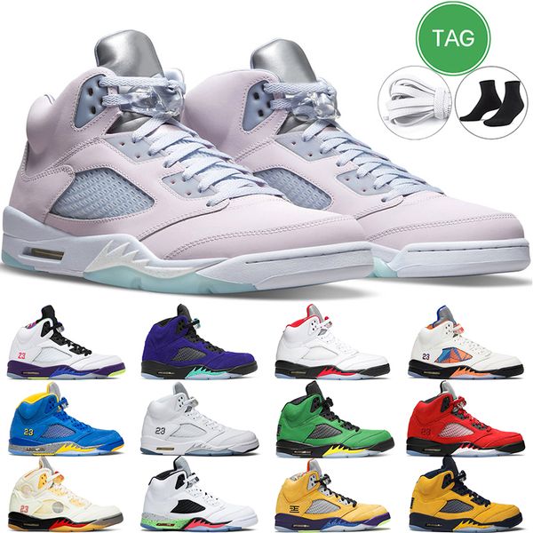 

5 retro men basketball shoes 5s camo 3 sail white cement oregon blue bird international alternate raging flight mens trainer sports sneakers, White;red