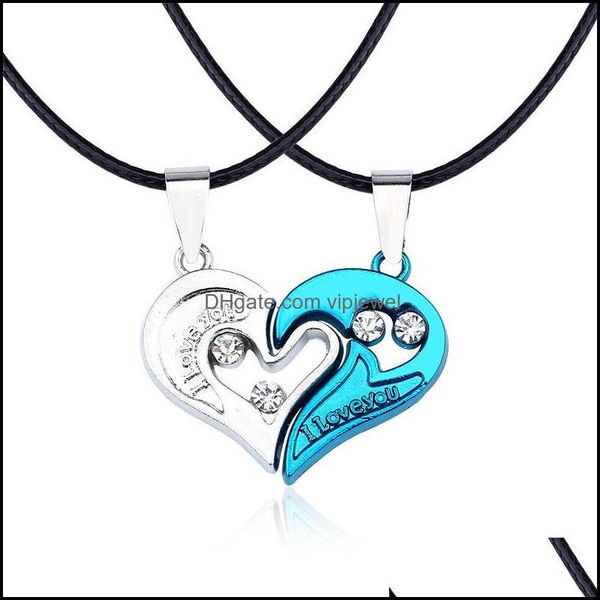 Colares pendentes yin yang casais emparelhados presente de namorados para amantes jóias homens homens colar vipjewel entrega 2021 p vipjewel dhynq