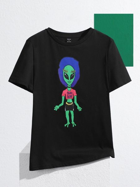 

x rainbow catchers alien print tee 50kw#, White