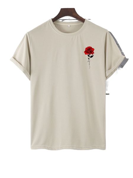 

men floral print tee y98l#, White;black