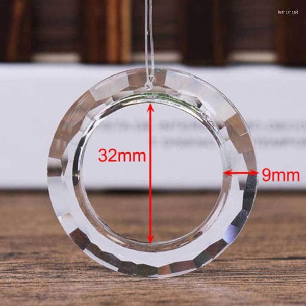 Avize kristal 1pcs 32mm berrak halka çember kristaller cama cam suncatcher prizma parçaları parçalar hafif aksesuarlar chandelier