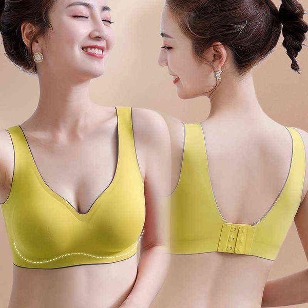 

latex seamless bra push up bralette underwear bras for women v neck shock-proof female intimate comfortable bra vest l220726, Red;black