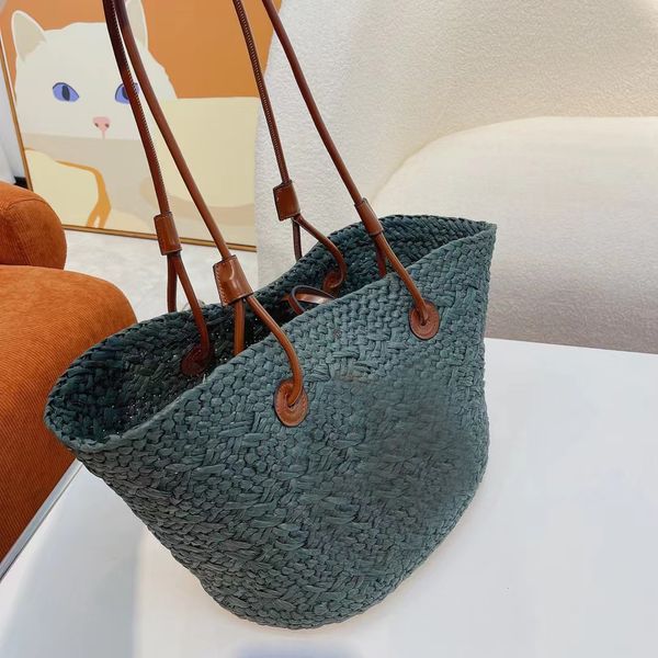

luxury holiday lady hand woven straw bag shopping bag 28x18x26cm brand designer