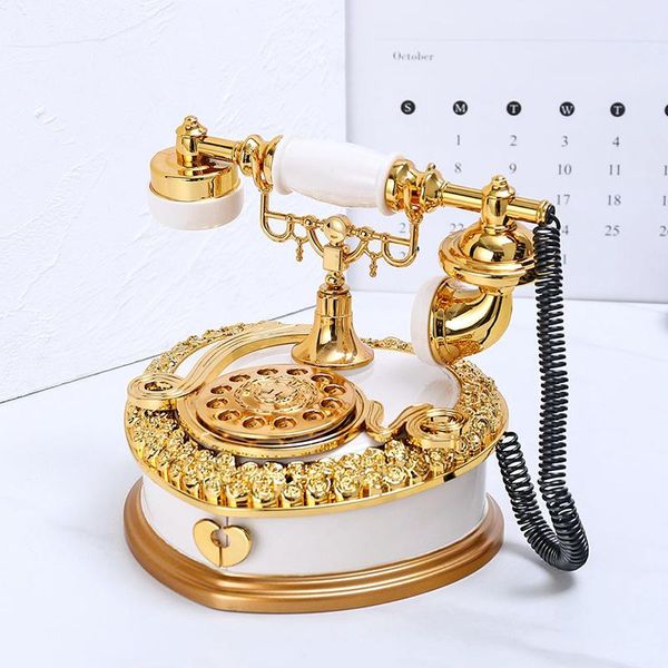 Oggetti decorativi Figurine Telefono vintage in stile nordico Carillon Quadrante creativo Ornamenti per la casa Armadietto del vino Decorazione d'ingresso Regalo D