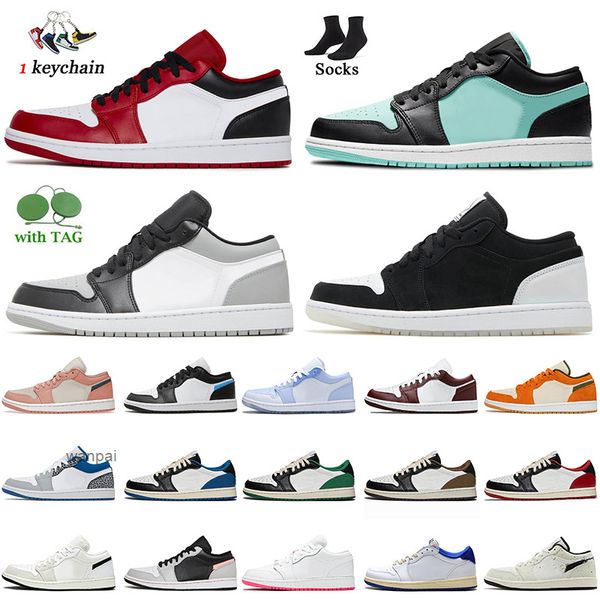 2024 New Fashion Donna Uomo Jumpman 1 1s Scarpe basse da basket Reverse Shadow Toe Torsione tropicale Nero Università Blu Bianco Cactus Jack Dark