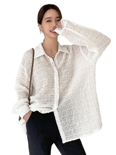 

dazy drop shoulder button front shirt a2rh#, White