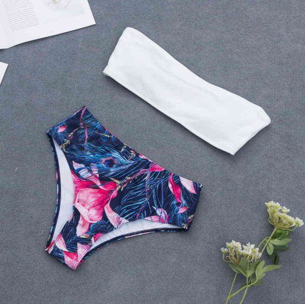 

strapl high waist split bikini swimsuit swimsuit, White;black