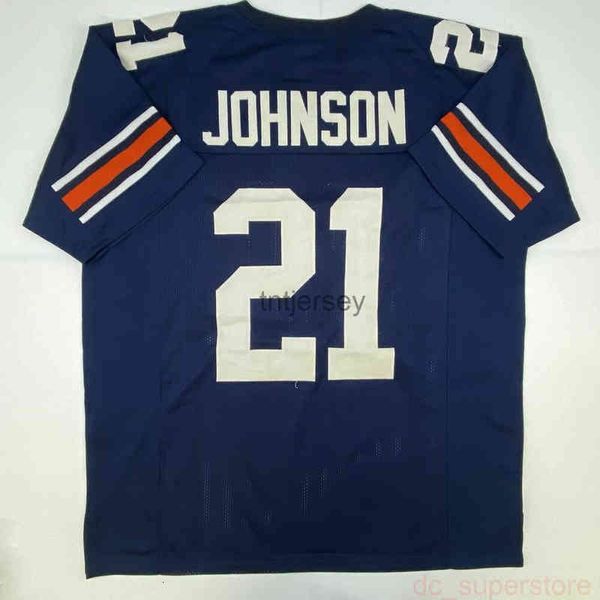 CHEAP CUSTOM New KERRYON JOHNSON Blue College Stitched Football Jersey o maglia personalizzata con qualsiasi nome o numero