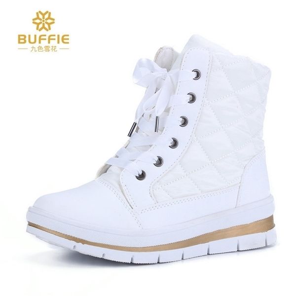 

women boots winter snow boot female short shoes fleece warm lining noslip outsole fashion look white black colour 201029