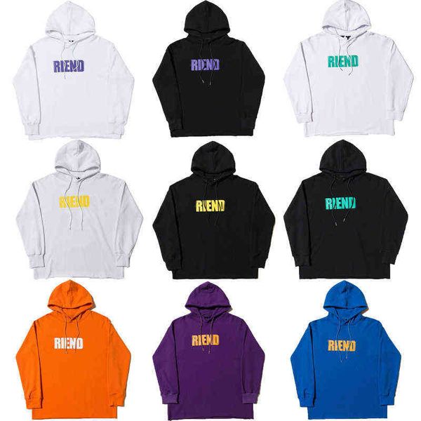 

hip hop hoodie big v men's women's fashion streetwear pullover sweatshirt loose couple sweater vlones#s-xl, Black