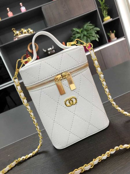 

designers luxury quilted bucket bag rich barrels chain bags purses double zipper leather hand bag classic crossbody shoulder messenger packs