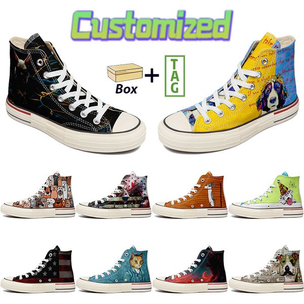 

sports shoes custom sneakers high men women customized sneaker diy shoe breathable classic sport trainers chaussures with box