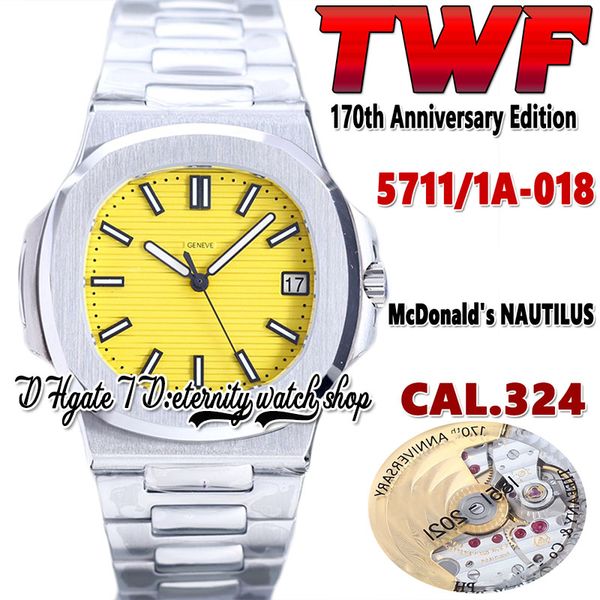 

2022 twf 5711/1a/018 cal.324sc a324 automatic mens watch yellow textured dial stainless bracelet joint 1851-2021 170th anniversary limited e, Slivery;brown