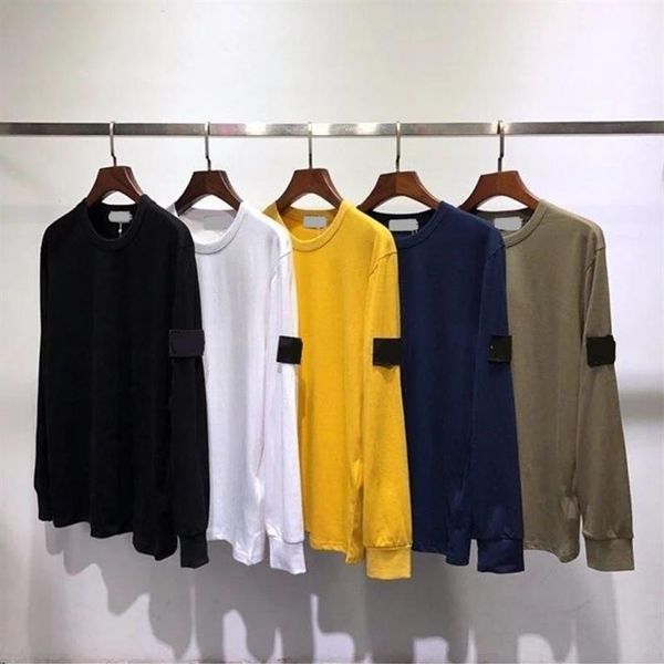 

men casual logo long sleeve thin cotton shirt male loose o-neck sport pullovers sweatshirts hoodies 04257g, Black