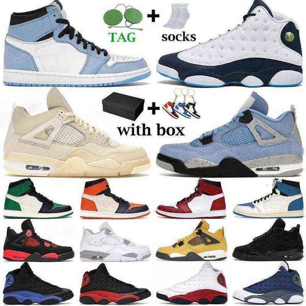 

mens basketball shoes 1s 4s white oreo university blue black cat sail military pollen hyper royal 13s red flint obsidian men women outdoor, Black;blue